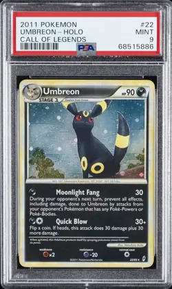 2011 POKEMON CALL OF LEGENDS #22 UMBREON-HOLO PSA 9 - Image 1