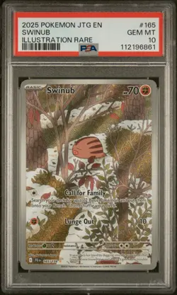 2025 POKEMON JTG EN-JOURNEY TOGETHER ILLUSTRATION RARE #165 SWINUB PSA 10 - Image 1