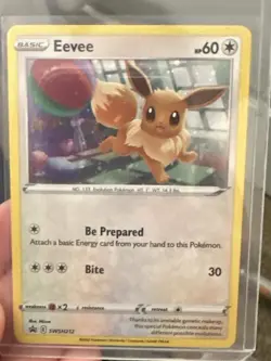 Pokemon Eevee TCG SWSH212 Black Star Promo HD Galaxy Swirl NM/M Condition - Image 1