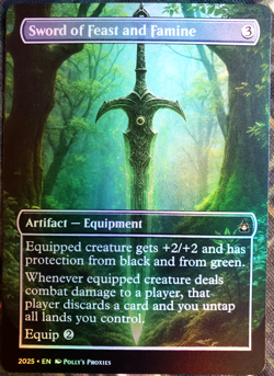 Sword of Feast and Famine FOIL Proxy Playtest Card with Custom Art Design - Image 3