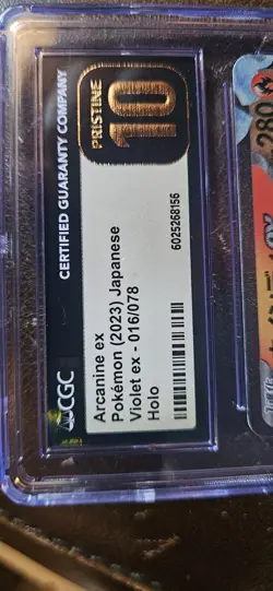 CGC 10 Pristine Arcanine ex 016/078 Violet ex sv1V Japanese 2023 Pokemon Card - Image 4