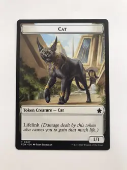 Cat / Phyrexian Goblin Token MTG Magic the Gathering Card NM Near Mint FDN - Image 1