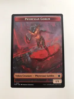 Cat / Phyrexian Goblin Token MTG Magic the Gathering Card NM Near Mint FDN - Image 2