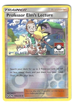 Professor Elm's Lecture 188a/214 - 2nd Place Pokemon League Challenge Card - LP - Image 1