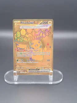 Pokemon TCG Pikachu EX Hyper Rare Gold SV Prismatic Evolutions Card 179/131 - Image 1