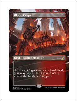 1x Blood Crypt, Borderless Art, Ravnica Remastered Magic MTG NM - Image 1