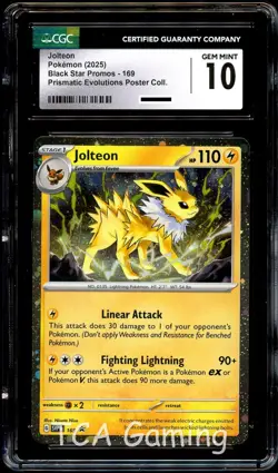 CGC 10 GEM MINT Jolteon SVP169 COSMOS HOLO PROMO SVP 169 Pokemon Card - Image 1