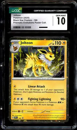 CGC 10 GEM MINT Jolteon SVP169 COSMOS HOLO PROMO SVP 169 Pokemon Card - Image 2