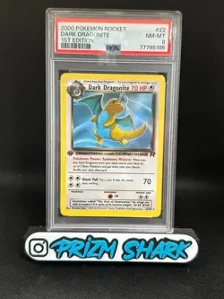 2000 Pokemon Rocket Dark Dragonite 1st Edition PSA 8 NM-MT - Image 1