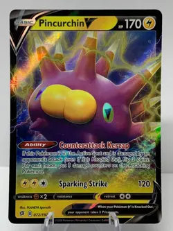 Pokemon Pincurchin V 072/192 Rebel Clash Sword & Shield ULTRA RARE - Image 2