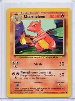 Charmeleon 24/102 Base Set Unlimited Pokemon TCG Vintage WOTC LP - Image 1