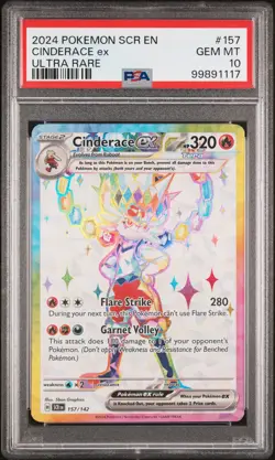2024 POKEMON SCR EN-STELLAR CROWN ULTRA RARE #157 CINDERACE EX PSA 10 - Image 1