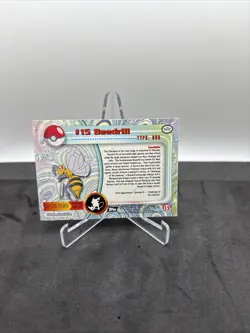 Beedrill #15 Foil 1999 Topps Pokemon TV Animation Edition Series 1 Black Logo - Image 2