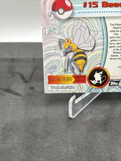 Beedrill #15 Foil 1999 Topps Pokemon TV Animation Edition Series 1 Black Logo - Image 3