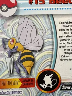 Beedrill #15 Foil 1999 Topps Pokemon TV Animation Edition Series 1 Black Logo - Image 4