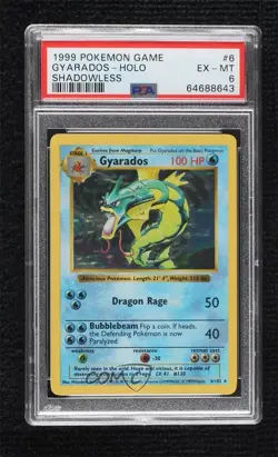 Gyarados Holo Shadowless Pokemon Base Set PSA 6 1999 - Image 1