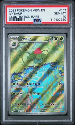 2023 POKEMON MEW EN-151 ILLUSTRATION RARE #167 IVYSAUR PSA 10 - Image 1
