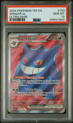 Pokemon Gengar ex Temporal Forces Ultra Rare #193 PSA 10 Gem Mint - Image 1