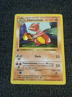 1st Edition Charmeleon Shadowless Pokemon Card 1999 Base Set 024/102 - Image 1