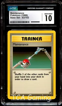 CGC 10 GEM MINT Maintenance 83/102 Base Set Pokemon Card - Image 1