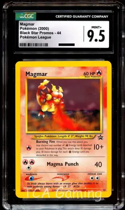 CGC 9.5 MINT+ Magmar # 44 WOTC Black Star Promo Pokemon Card - Image 1