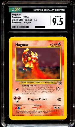 CGC 9.5 MINT+ Magmar # 44 WOTC Black Star Promo Pokemon Card - Image 2