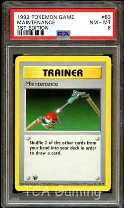 PSA 8 NM-MINT Maintenance 83/102 1st Edition Base Set Pokemon Card - Image 1
