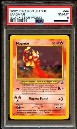 PSA 8 NM-MINT Magmar # 44 WOTC Black Star Promo Pokemon Card - Image 2