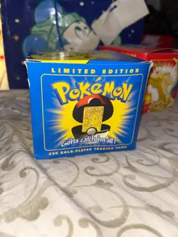 Pokemon PIKACHU 23K Gold Plated Trading Card 1999 Limited Edition w/Original COA - Image 1