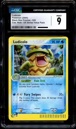 CGC 9 MINT Ludicolo 020 COSMOS HOLO Black Star PROMO Pokemon Card - Image 2