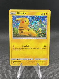 Pikachu 28/73 Sequin Holo General Mills Pokemon Card Shining Legends - Image 1