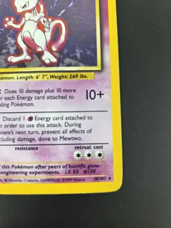 Mewtwo 10/102 Pokemon Card Holo WOTC Original Base Set - LP/Good Condition - Image 4