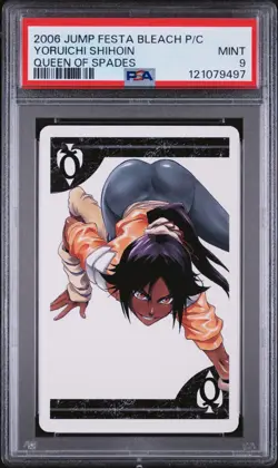 PSA 9 - Yoruichi Shihoin Q. of Spades Bleach Jump Festa 2006 Poker Playing Card - Image 1
