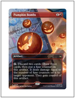 1x Pumpkin Bombs, Borderless Art, Magic the Gathering MTG NM - Image 1