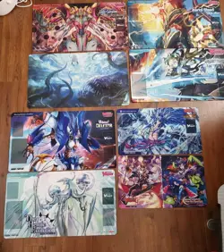 Mixed Lot of 8 Playmats Vanguard Cardfight, Magic The Gathering Read Description - Image 1