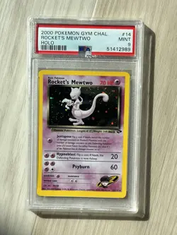 Team Rocket’s Mewtwo PSA 9 Pokemon WOTC 2000 Gym Challenge 14/132 Swirl Low POP - Image 1