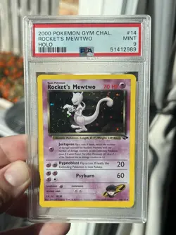 Team Rocket’s Mewtwo PSA 9 Pokemon WOTC 2000 Gym Challenge 14/132 Swirl Low POP - Image 3