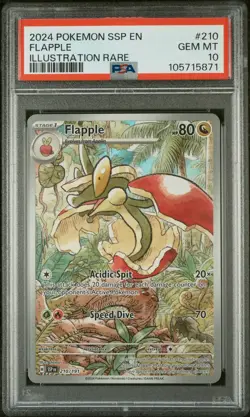 2024 POKEMON SSP EN-SURGING SPARKS ILLUSTRATION RARE #210 FLAPPLE PSA 10 - Image 1
