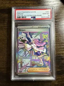 Pokemon PSA 10 Miriam 251/198 Secret Illustration Rare Full Art Scarlet Violet - Image 1