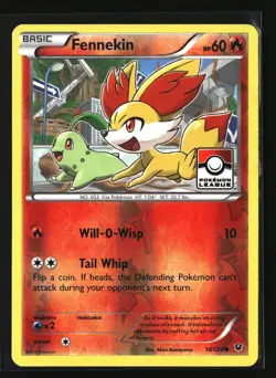 Pokemon FENNEKIN 10/124 Reverse Holo League Promo (XY Fates Collide) LP/Light - Image 1