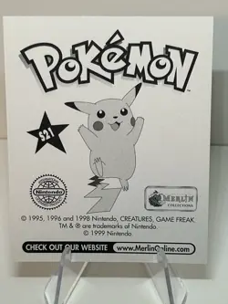 1999 Merlin Pokemon Eevee Prism Sticker #S21 - Image 2