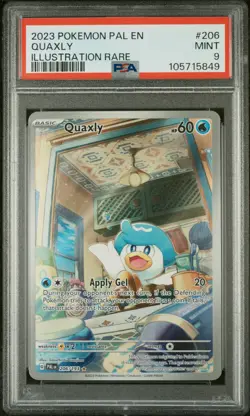 2023 POKEMON PAL EN-PALDEA EVOLVED ILLUSTRATION RARE #206 QUAXLY PSA 9 - Image 1