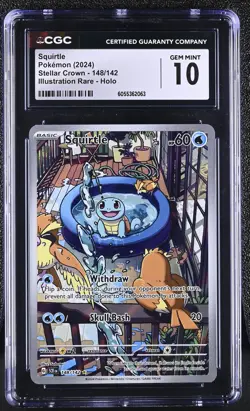 SQUIRTLE Stellar Crown Illustration Rare #148 CGC 10 Pokemon [Nostalgium] - Image 1