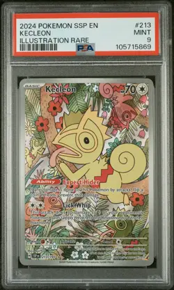 2024 POKEMON SSP EN-SURGING SPARKS ILLUSTRATION RARE #213 KECLEON PSA 9 - Image 1