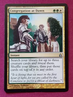 Magic The Gathering RAVNICA CONGREGATION AT DAWN green/white card MTG - Image 1