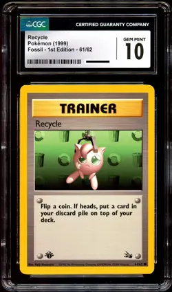 CGC 10 GEM MINT Recycle 61/62 1st Edition Pokemon Card - Image 2