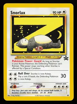 Snorlax 49 WOTC Black Star Promo Pokemon Card - Image 1