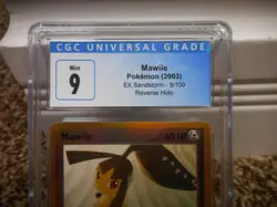 Mawile cgc 9 MINT Reverse Holo EX Sandstorm 2003 E-Reader card 9/100 psa ccg tcg - Image 2