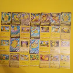Big Pikachu Lot Collection x28 cards pokemon v Vmax Ex flying surfing ⚡ - Image 1