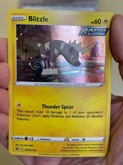 POKEMON BLITZLE #SWSH173 PROMO BLACK STAR COSMOS HOLOFOIL HD SWIRL NM CARD - Image 1